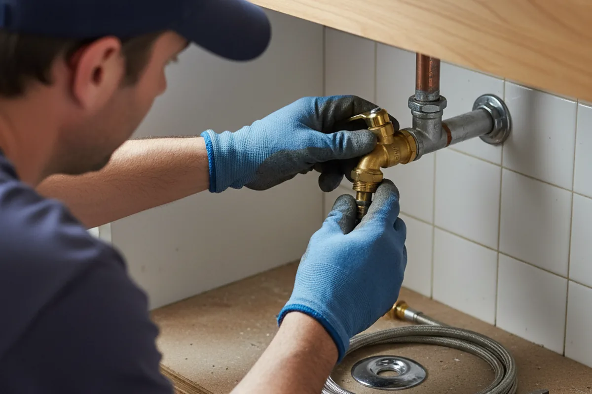 Shutoff valve and fitting work during Faucet and Fixture Repair in Avant